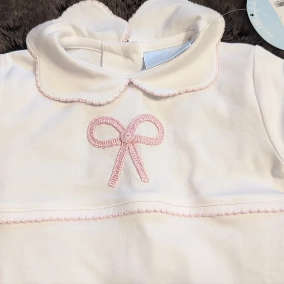 Little English Bow Crochet Playsuit - Picture 6 of 8